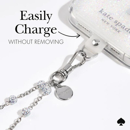 Kate Spade New York Universal Telefon Charm Wristlet - Universal Telefon Lanyard (Dazzle Kette Silber)