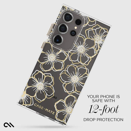 Case-Mate Floral Gems - Pouzdro Samsung Galaxy S24 Ultra (zlaté)